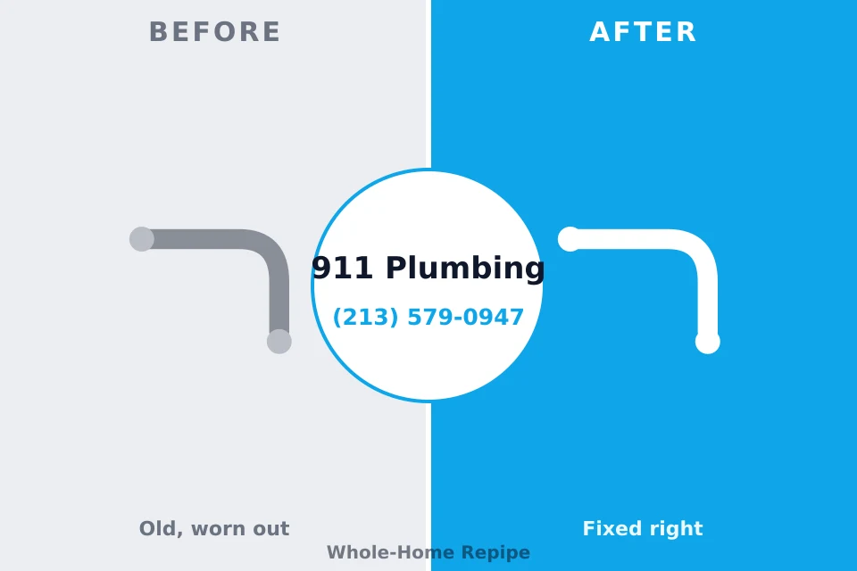 Before and after: plumbing repair Rio Communities, NM